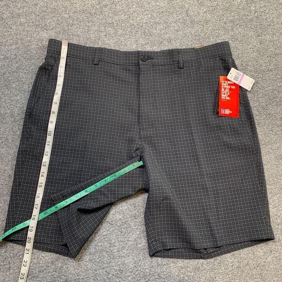 PGA Tour Shorts Mens 38 Gray Plaid Printed Stretch Waistband Performance Golf - Picture 8 of 13